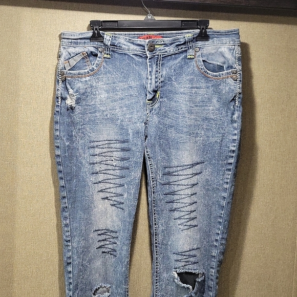 ZANADI Women's Distressed Denim Boho Jeans Sz 18 - Picture 2 of 12